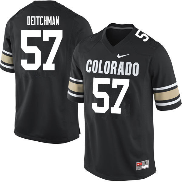 Men #57 John Deitchman Colorado Buffaloes College Football Jerseys Sale-Home Black - Click Image to Close